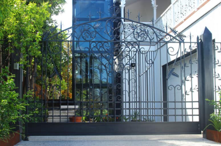 Wrought Iron Entrance Gates - Fleur De Lis